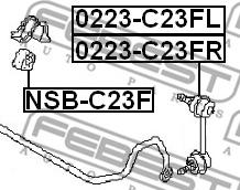 Febest 0223-C23FL - Çubuq / Strut, stabilizator furqanavto.az