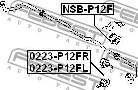 Febest 0223-P12FL - Çubuq / Strut, stabilizator furqanavto.az