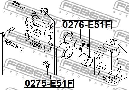 Febest 0276-E51F - Piston, əyləc kaliperi furqanavto.az