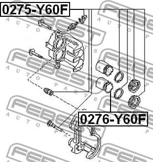 Febest 0276-Y60F - Piston, əyləc kaliperi furqanavto.az