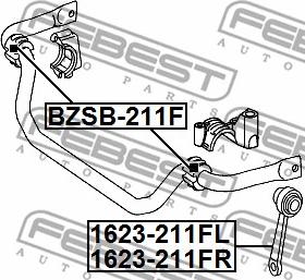 Febest 1623-211FR - Çubuq / Strut, stabilizator furqanavto.az