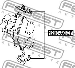 Febest 1203-ACCF - Disk əyləc pedləri üçün aksesuar dəsti furqanavto.az