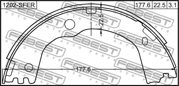 Febest 1202SFER - Əyləc başlığı, Baraban əyləcləri furqanavto.az