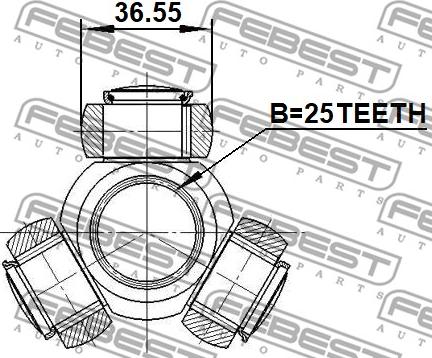 Febest 1216-EFMT - Tripod Qovşağı, ötürücü mil furqanavto.az