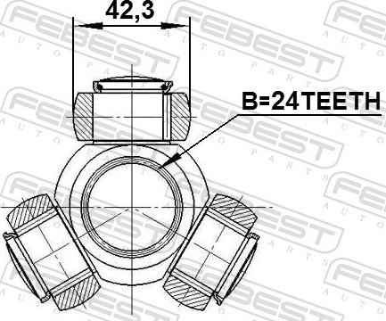 Febest 1216-IX35 - Tripod Qovşağı, ötürücü mil furqanavto.az