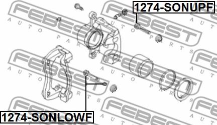 Febest 1274-SONUPF - Bələdçi Bolt, əyləc kaliperi furqanavto.az