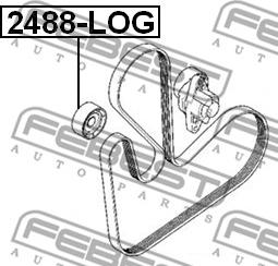 Febest 2488-LOG - Yönləndirmə / Bələdçi Kasnağı, v-yivli kəmər furqanavto.az