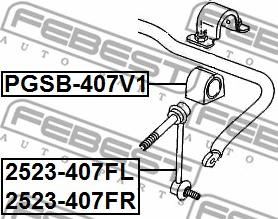 Febest 2523-407FR - Çubuq / Strut, stabilizator furqanavto.az