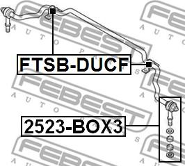 Febest 2523-BOX3 - Çubuq / Strut, stabilizator furqanavto.az