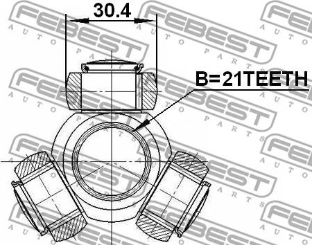 Febest 2116-FOC16 - Tripod Qovşağı, ötürücü mil furqanavto.az