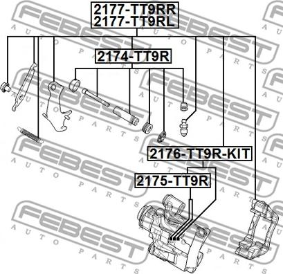 Febest 2176-TT9R-KIT - Təmir dəsti, əyləc kaliperi furqanavto.az