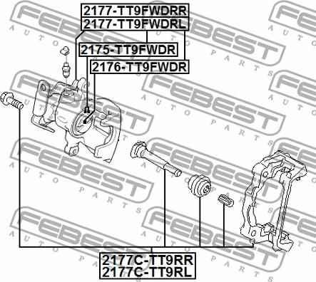 Febest 2177C-TT9RL - Əyləc Kaliper Kronşteyn Dəsti furqanavto.az