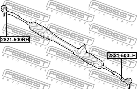 Febest 2821-500RH - Bağlama çubuğunun sonu furqanavto.az