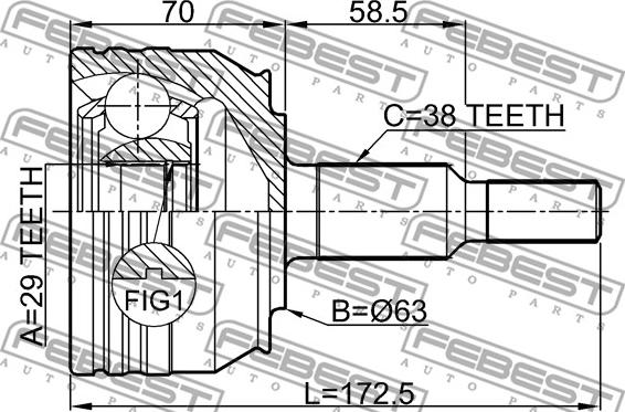 Febest 2310-T5WD - Birləşmə dəsti, ötürücü val furqanavto.az