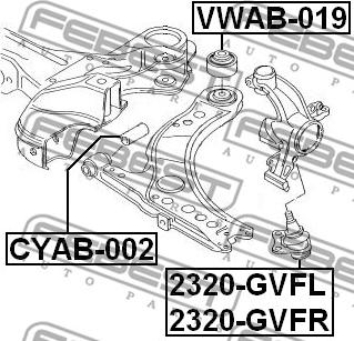 Febest VWAB-019 - Nəzarət Kolu / Arxa Qol furqanavto.az