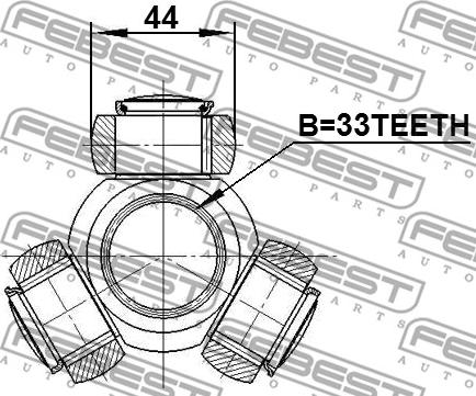 Febest 2216-XM12 - Tripod Qovşağı, ötürücü mil furqanavto.az