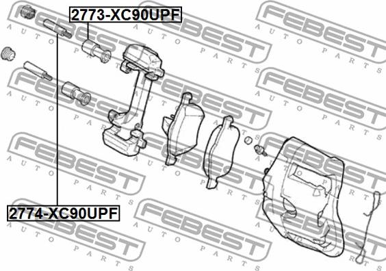 Febest 2774-XC90UPF - Bələdçi Bolt, əyləc kaliperi furqanavto.az