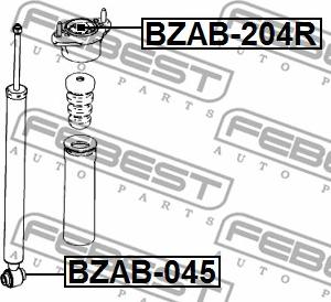 Febest BZAB-204R - Bush, shock absorber furqanavto.az