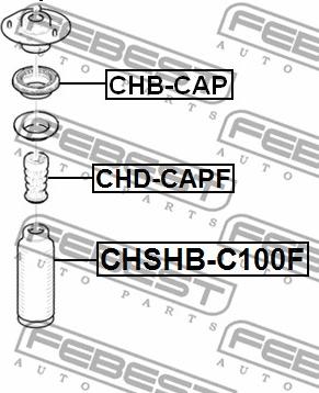 Febest CHB-CAP - Yollanan podşipnik, asma dayaq dayağının montajı furqanavto.az