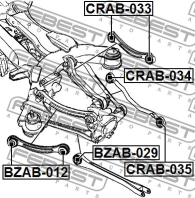 Febest CRAB-033 - Nəzarət Kolu / Arxa Qol furqanavto.az