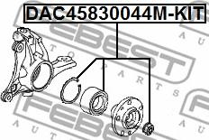 Febest DAC45830044M-KIT - Təkər qovşağı, podşipnik dəsti furqanavto.az