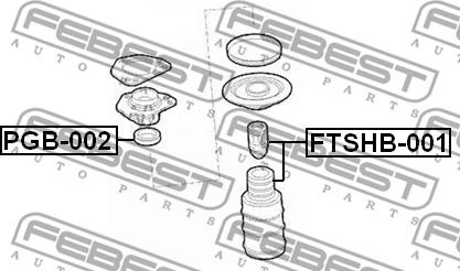 Febest FTSHB-001 - Toz örtüyü dəsti, amortizator furqanavto.az