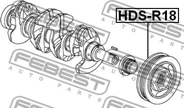 Febest HDS-R18 - Kəmər kasnağı, krank mili furqanavto.az