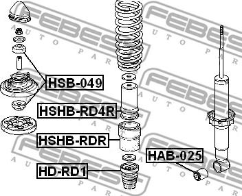 Febest HSB-049 - Spacer Bush, amortizator furqanavto.az