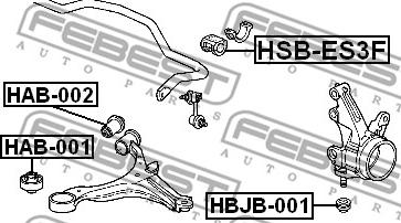 Febest HSB-ES3F - Dəstək kol, stabilizator furqanavto.az