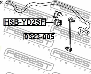 Febest HSB-YD2SF - Dəstək kol, stabilizator furqanavto.az