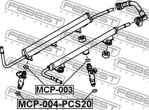 Febest MCP-004-PCS20 - Mühür halqası, injektor furqanavto.az
