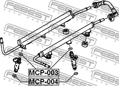 Febest MCP-003 - Mühür halqası, injektor furqanavto.az