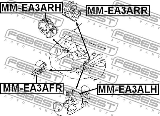 Febest MM-EA3AFR - Tutacaq, mühərrik montajı furqanavto.az