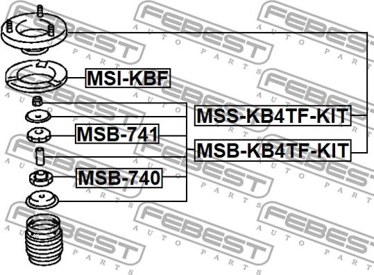 Febest MSS-KB4TF-KIT - Üst Strut Montajı furqanavto.az