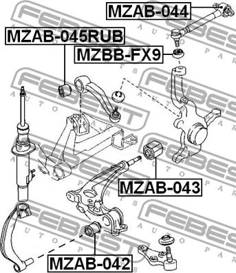 Febest MZAB-045RUB - Nəzarət Kolu / Arxa Qol furqanavto.az