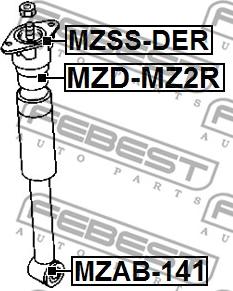 Febest MZAB-141 - Bush, shock absorber furqanavto.az