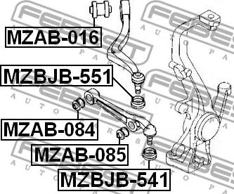 Febest MZBJB-541 - Təmir dəsti, top birləşməsi furqanavto.az