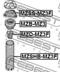 Febest MZB-MZ3 - Üst Strut Montajı furqanavto.az