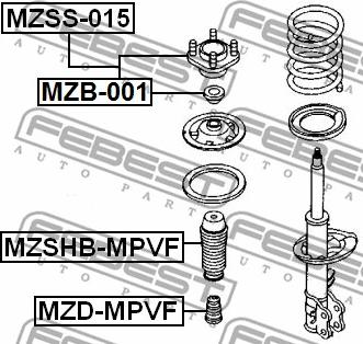 Febest MZSS-015 - Üst Strut Montajı furqanavto.az