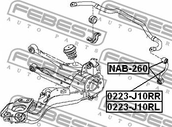 Febest NAB-260 - Nəzarət Kolu / Arxa Qol furqanavto.az