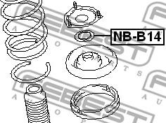 Febest NB-B14 - Yollanan podşipnik, asma dayaq dayağının montajı furqanavto.az