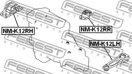 Febest NM-K12RR - Tutacaq, mühərrik montajı furqanavto.az