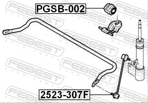 Febest PGSB-002 - Dəstək kol, stabilizator furqanavto.az