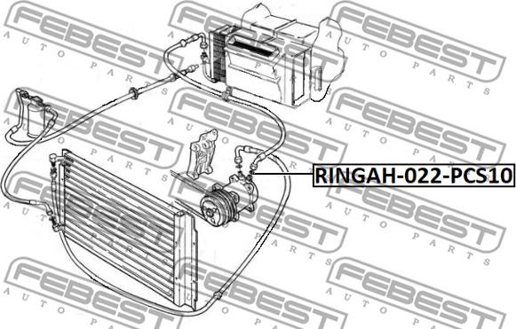 Febest RINGAH-022-PCS10 - Seal Ring, air conditioning system line furqanavto.az