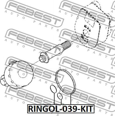 Febest RINGOL-039-KIT - Möhür, yağ filtri furqanavto.az