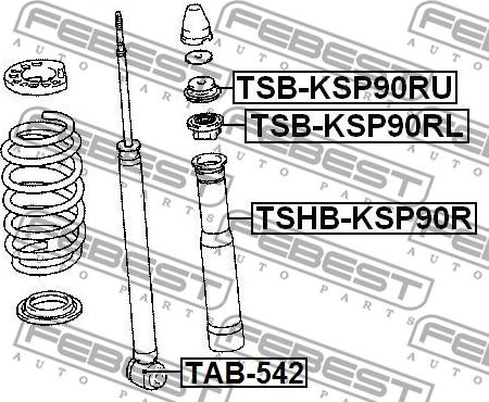 Febest TSB-KSP90RU - Üst Strut Montajı furqanavto.az