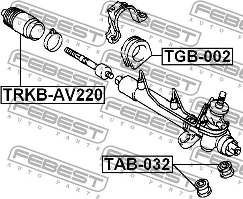 Febest TAB-032 - Montaj, sükan mexanizmləri furqanavto.az