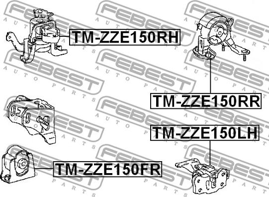 Febest TM-ZZE150FR - Tutacaq, mühərrik montajı furqanavto.az