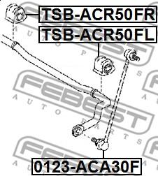 Febest TSB-ACR50FL - Dəstək kol, stabilizator furqanavto.az