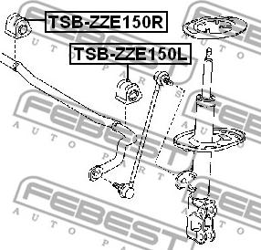 Febest TSB-ZZE150L - Dəstək kol, stabilizator furqanavto.az